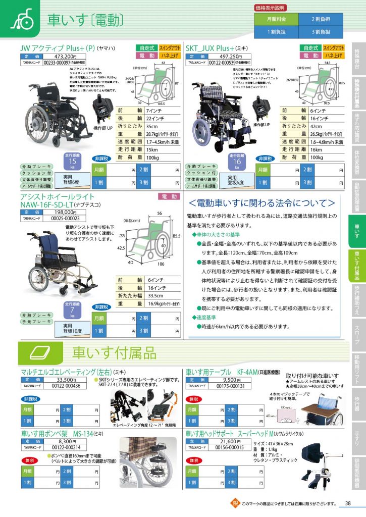 車いす付属品カタログ | 株式会社プライムケア中京